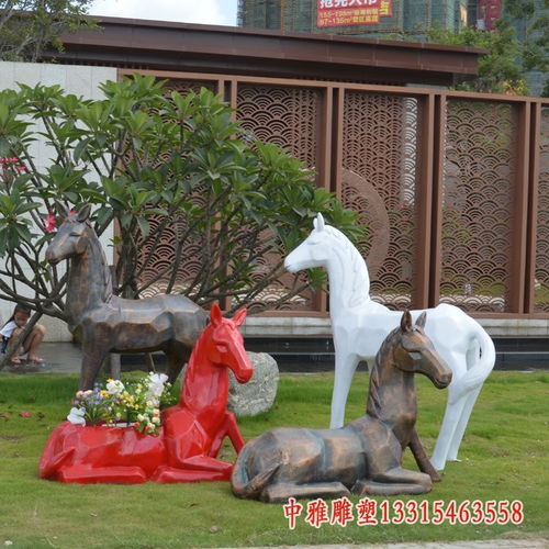 玻璃钢仿铜立马 江门树脂马雕塑加工厂