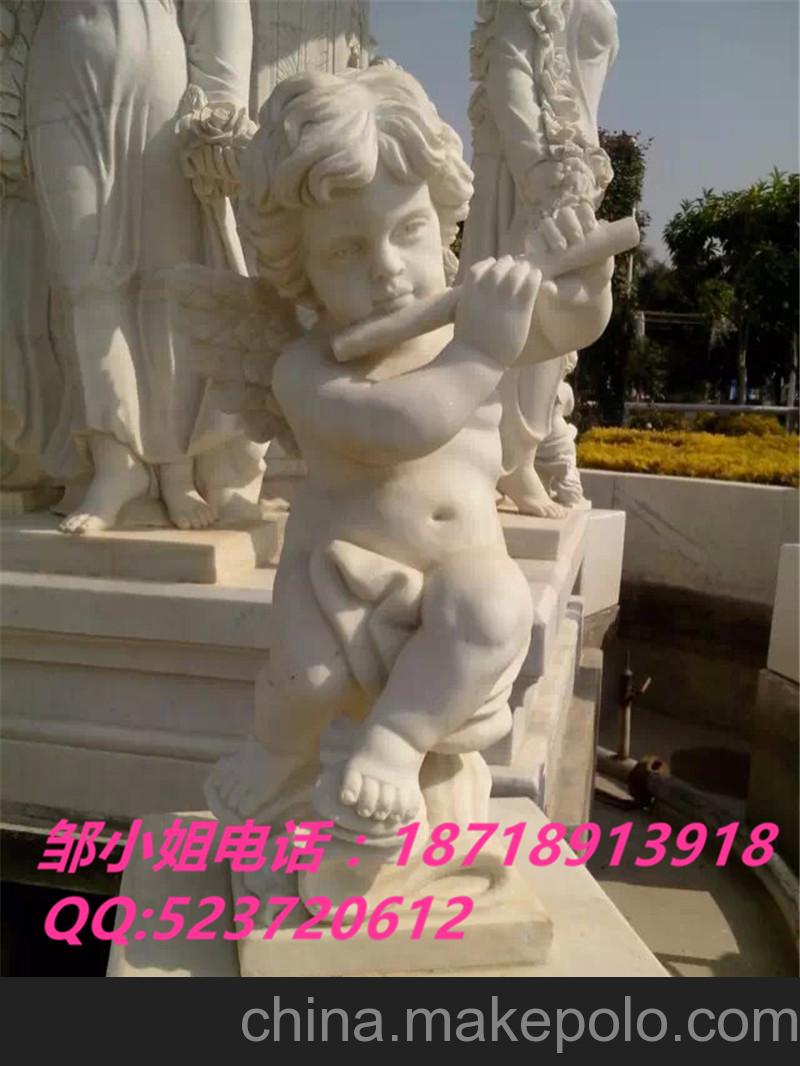 供应人造砂岩雕塑人物 欧式小天使艺术品 人造石圆雕园林景观摆设